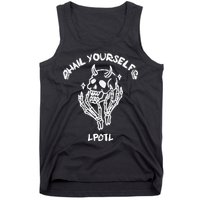 Hail Yourself Skull Skeleton Grave Last Podcast On Left Tank Top
