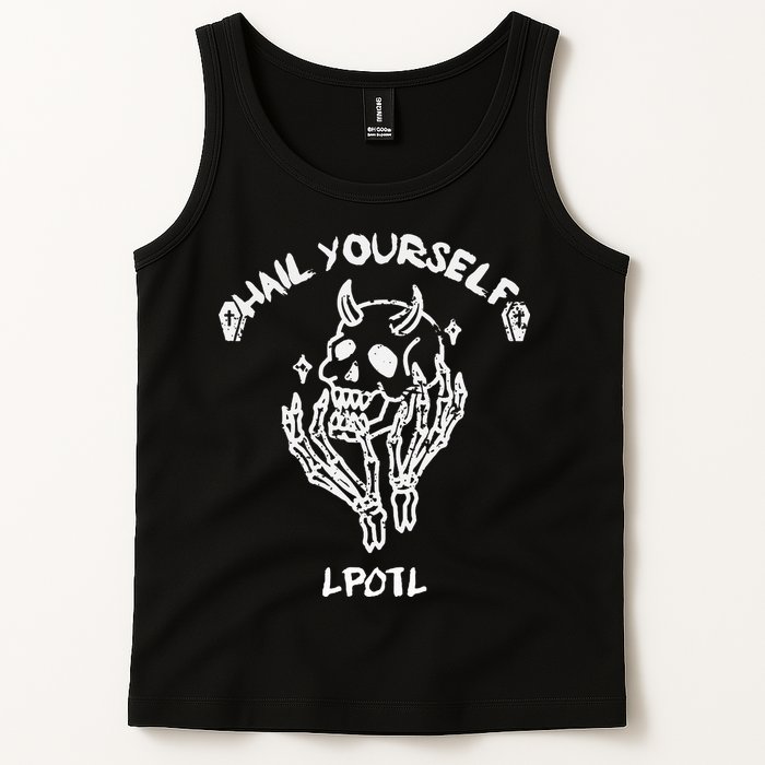 Hail Yourself Skull Skeleton Grave Last Podcast On Left Tank Top