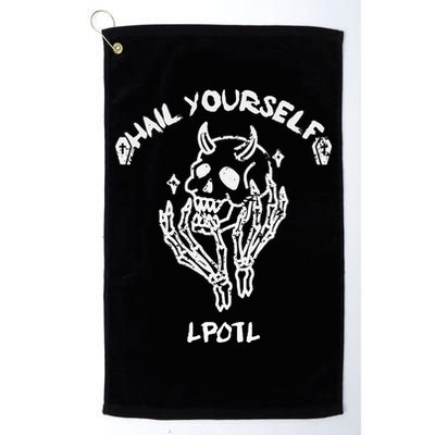 Hail Yourself Skull Skeleton Grave Last Podcast On Left Golf Towel
