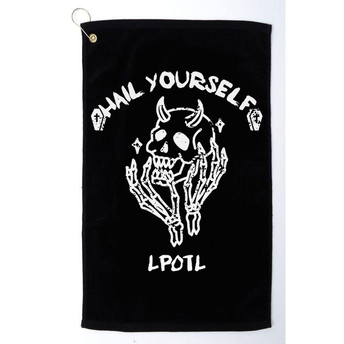 Hail Yourself Skull Skeleton Grave Last Podcast On Left Golf Towel