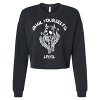 Hail Yourself Skull Skeleton Grave Last Podcast On Left Cropped Pullover Crew