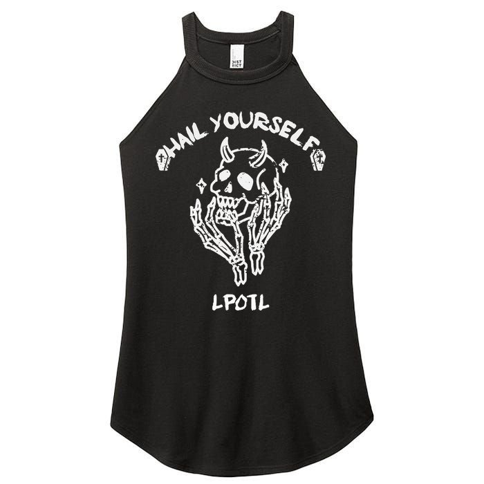 Hail Yourself Skull Skeleton Grave Last Podcast On Left Women's Perfect Tri Rocker Tank