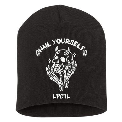 Hail Yourself Skull Skeleton Grave Last Podcast On Left Short Acrylic Beanie