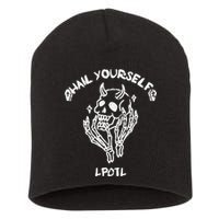 Hail Yourself Skull Skeleton Grave Last Podcast On Left Short Acrylic Beanie