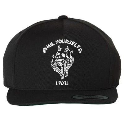 Hail Yourself Skull Skeleton Grave Last Podcast On Left Wool Snapback Cap