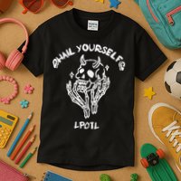 Hail Yourself Skull Skeleton Grave Last Podcast On Left Kids T-Shirt