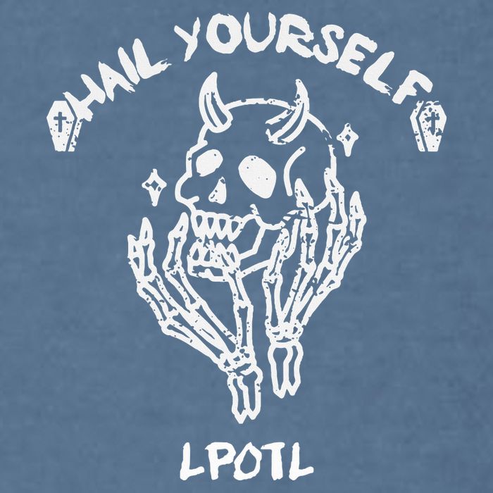 Hail Yourself Skull Skeleton Grave Last Podcast On Left Garment-Dyed Sweatshirt