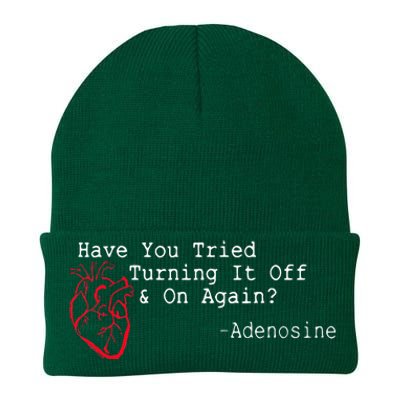 Have You Tried Turning It Off And On Again Adenosine Heart Knit Cap Winter Beanie