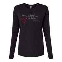 Have You Tried Turning It Off And On Again Adenosine Heart Womens Cotton Relaxed Long Sleeve T-Shirt