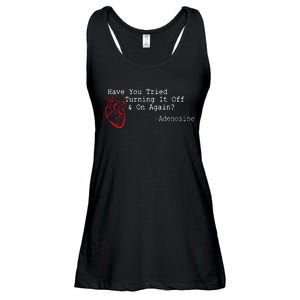 Have You Tried Turning It Off And On Again Adenosine Heart Ladies Essential Flowy Tank