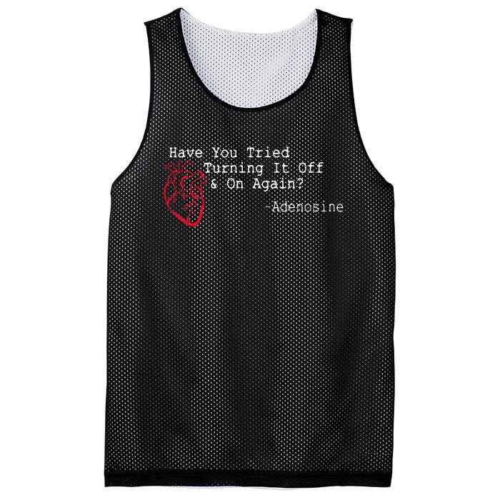 Have You Tried Turning It Off And On Again Adenosine Heart Mesh Reversible Basketball Jersey Tank