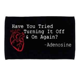 Have You Tried Turning It Off And On Again Adenosine Heart Microfiber Hand Towel