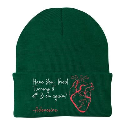 Have You Tried Turning It Off And On Again Adenosine Heart Knit Cap Winter Beanie