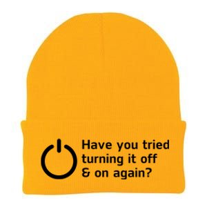 HAVE YOU TRIED TURNING IT OFF AND ON AGAIN? FUNNY Knit Cap Winter Beanie