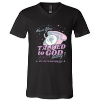 Have You Talked To God Lately Oversized Christian God V-Neck T-Shirt