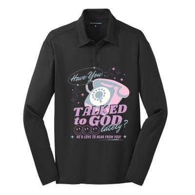 Have You Talked To God Lately Oversized Christian God Silk Touch Performance Long Sleeve Polo