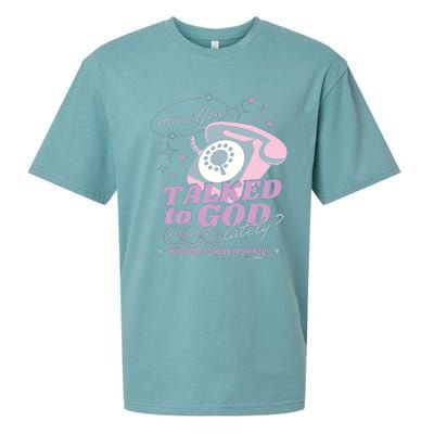 Have You Talked To God Lately Oversized Christian God Sueded Cloud Jersey T-Shirt