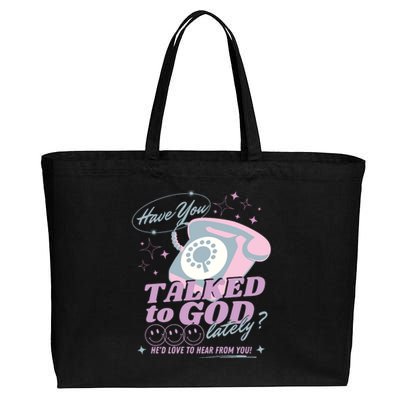 Have You Talked To God Lately Oversized Christian God Jesus Cotton Canvas Jumbo Tote