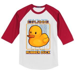 Have You Tried Explaining It To A Rubber Duck Web Developer Kids Colorblock Raglan Jersey