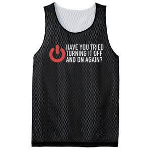 Have You Tried Turning It Off And On Again It Nerd Mesh Reversible Basketball Jersey Tank