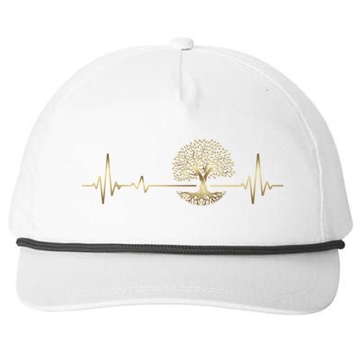 Heartbeat Yggdrasil Tree Of Life Viking Runes Gift Snapback Five-Panel Rope Hat