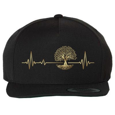 Heartbeat Yggdrasil Tree Of Life Viking Runes Gift Wool Snapback Cap