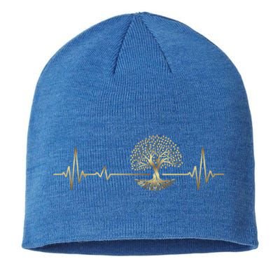 Heartbeat Yggdrasil Tree Of Life Viking Runes Gift Sustainable Beanie