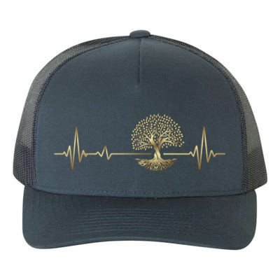 Heartbeat Yggdrasil Tree Of Life Viking Runes Gift Yupoong Adult 5-Panel Trucker Hat