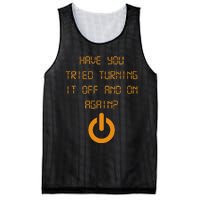 Have You Tried Turning It Off And On Again Black Mesh Reversible Basketball Jersey Tank