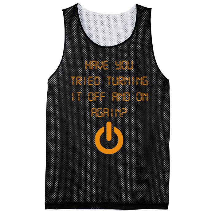 Have You Tried Turning It Off And On Again Black Mesh Reversible Basketball Jersey Tank