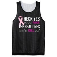 Heck Yes They're Fake The Real Ones Tried To Scare Me! Mesh Reversible Basketball Jersey Tank