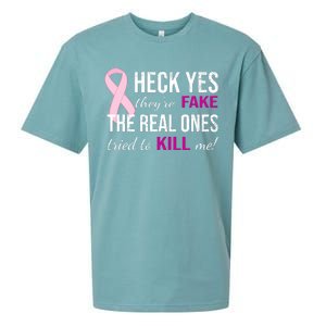 Heck Yes They're Fake The Real Ones Tried To Scare Me! Sueded Cloud Jersey T-Shirt