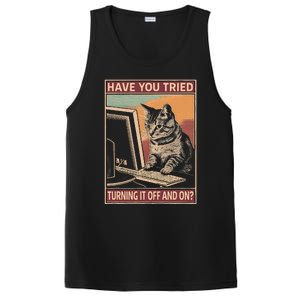 Have You Tried Turning It Off And On Tech Support Humor Cat PosiCharge Competitor Tank