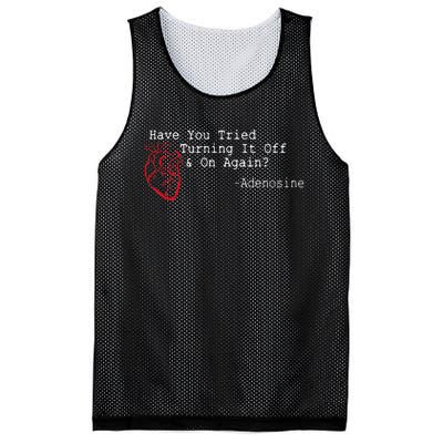 Have You Tried Turning It Off And On Again Adenosine Heart Mesh Reversible Basketball Jersey Tank