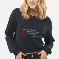 Have You Tried Turning It Off And On Again Adenosine Heart Cropped Pullover Crew