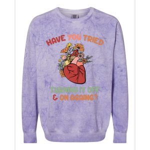 Have You Tried Turning It Off And On Againing School Counselor Colorblast Crewneck Sweatshirt