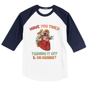 Have You Tried Turning It Off And On Againing School Counselor Baseball Sleeve Shirt