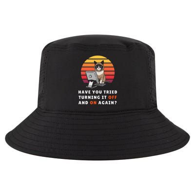Have You Tried Turning It Off And On Again Tech-Support Cat Cool Comfort Performance Bucket Hat