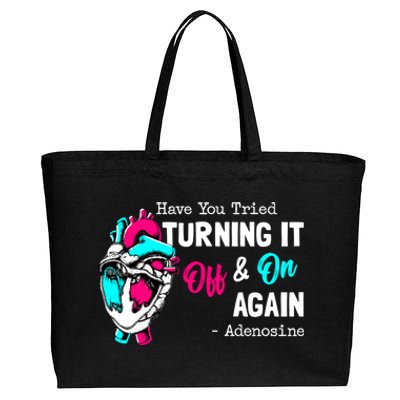 Have You Tried Turning It Off And On Again Heart Adenosines Cute Gift Cotton Canvas Jumbo Tote