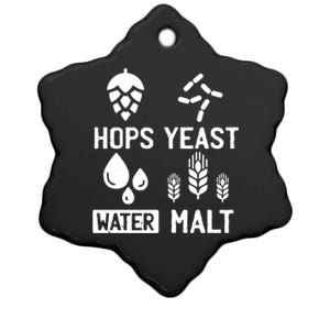 Hops Yeast Water Malt Beer Gift Ceramic Star Ornament