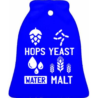 Hops Yeast Water Malt Beer Gift Ceramic Bell Ornament