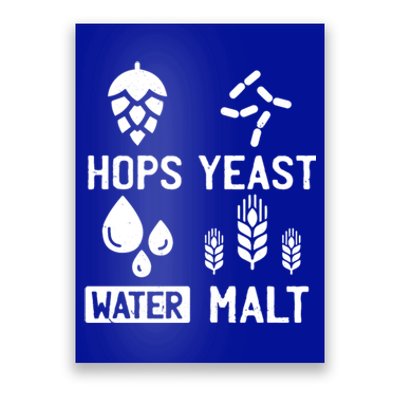 Hops Yeast Water Malt Beer Gift Poster