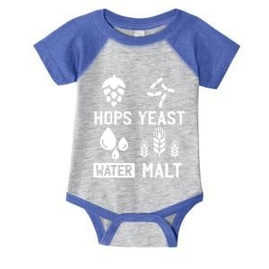 Hops Yeast Water Malt Beer Gift Infant Baby Jersey Bodysuit