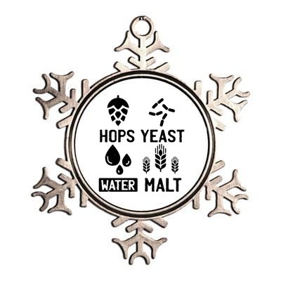 Hops Yeast Water Malt Beer Gift Metallic Star Ornament