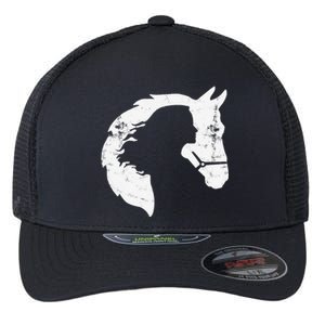 Horse Young Woman With Horse Love Horse Silhouette Flexfit Unipanel Trucker Cap