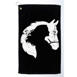 Horse Young Woman With Horse Love Horse Silhouette Platinum Collection Golf Towel