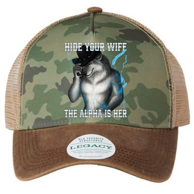 Hide Your Wife The Alpha Is Here Funny Werewolf Meme Legacy Tie Dye Trucker Hat