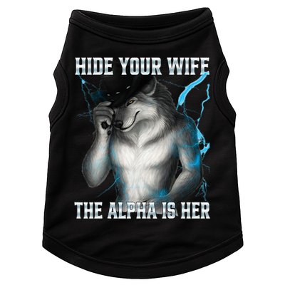 Hide Your Wife The Alpha Is Here Funny Werewolf Meme Doggie Tank