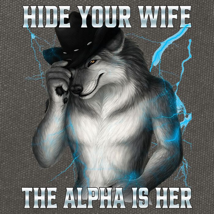 Hide Your Wife The Alpha Is Here Funny Werewolf Meme Cotton Canvas Backpack