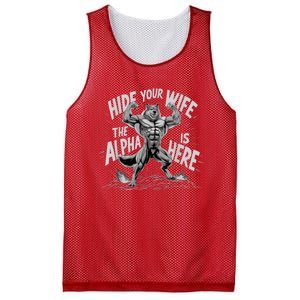 Hide Your Wife The Alpha Is Here Mesh Reversible Basketball Jersey Tank